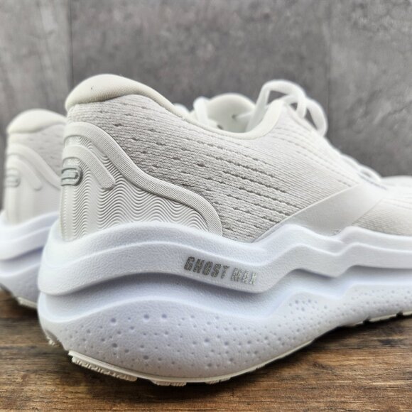 Brooks Ghost Max 2 Size 10.5 Mens Bright White Casual Walking Running Shoes - Picture 8 of 10